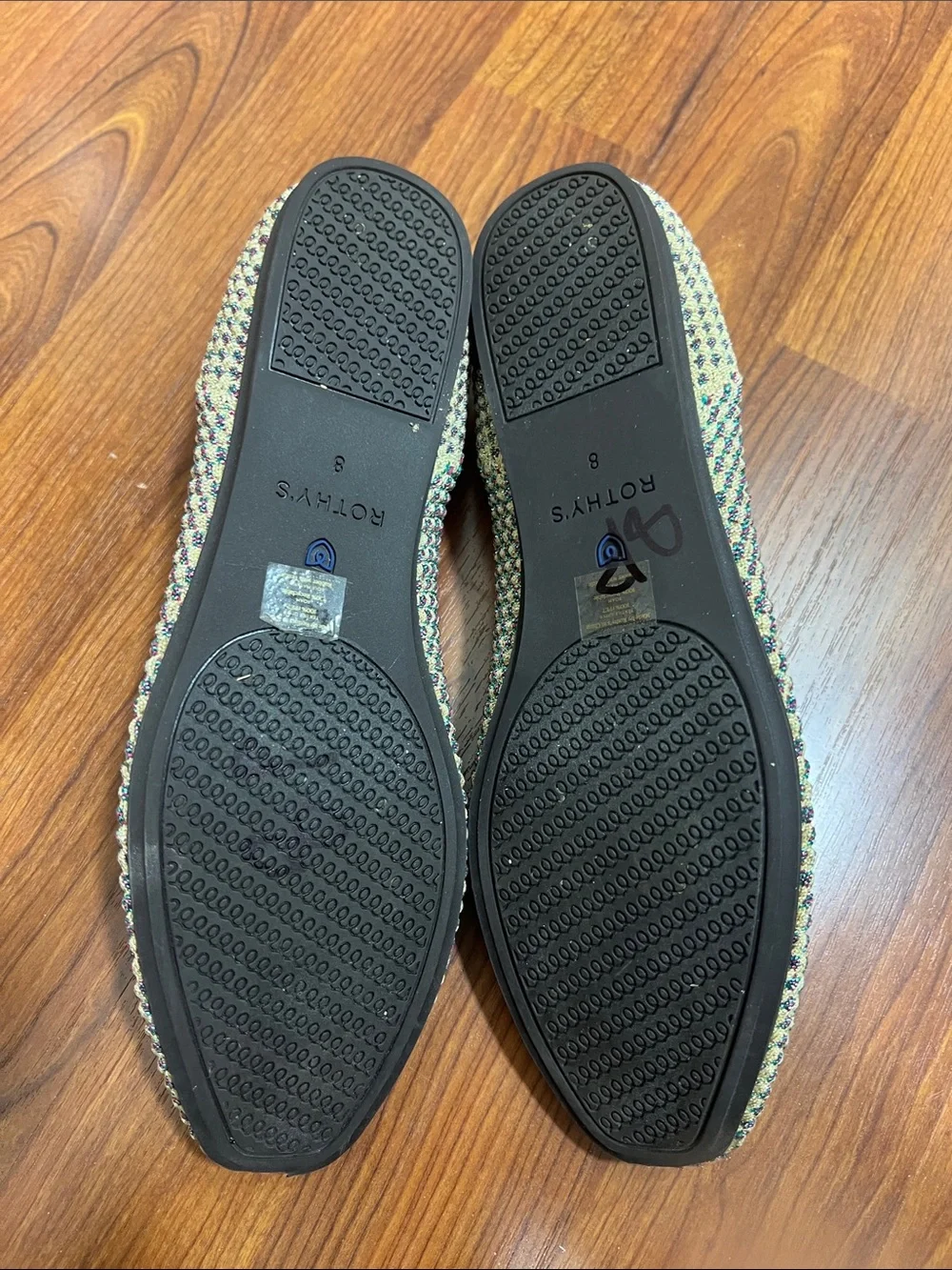 Rothys Size 8 Ballet Flats Round Toe Limited Edition Multi Color Metallic